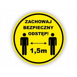 Naklejka ZACHOWAJ ODSTĘP...