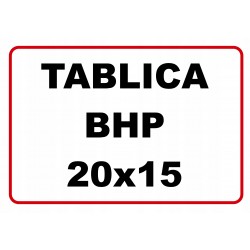 Tabliczka BHP 20x15