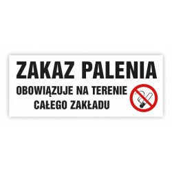 TABLICA BHP-ZAKAZ PALENIA...