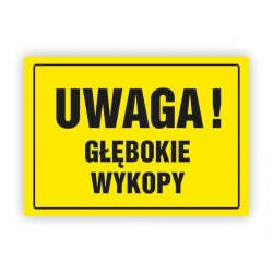 TABLICA BHP-UWAGA!GŁĘBOKIE...