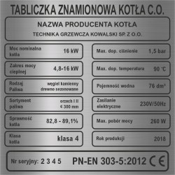 Tabliczka znamionowa na...