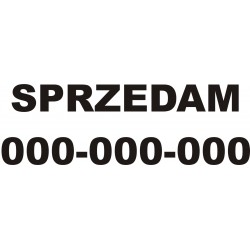 Naklejka „Sprzedam + numer...