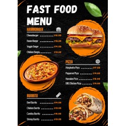 TABLICA MENU FAST FOOD...